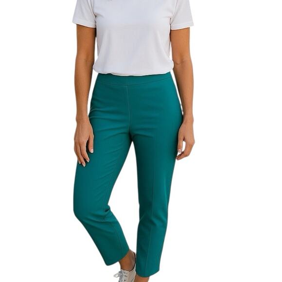 Sincerely Jules Micro Flare Crop Trouser Green Size Large NWOT - Picture 1 of 10